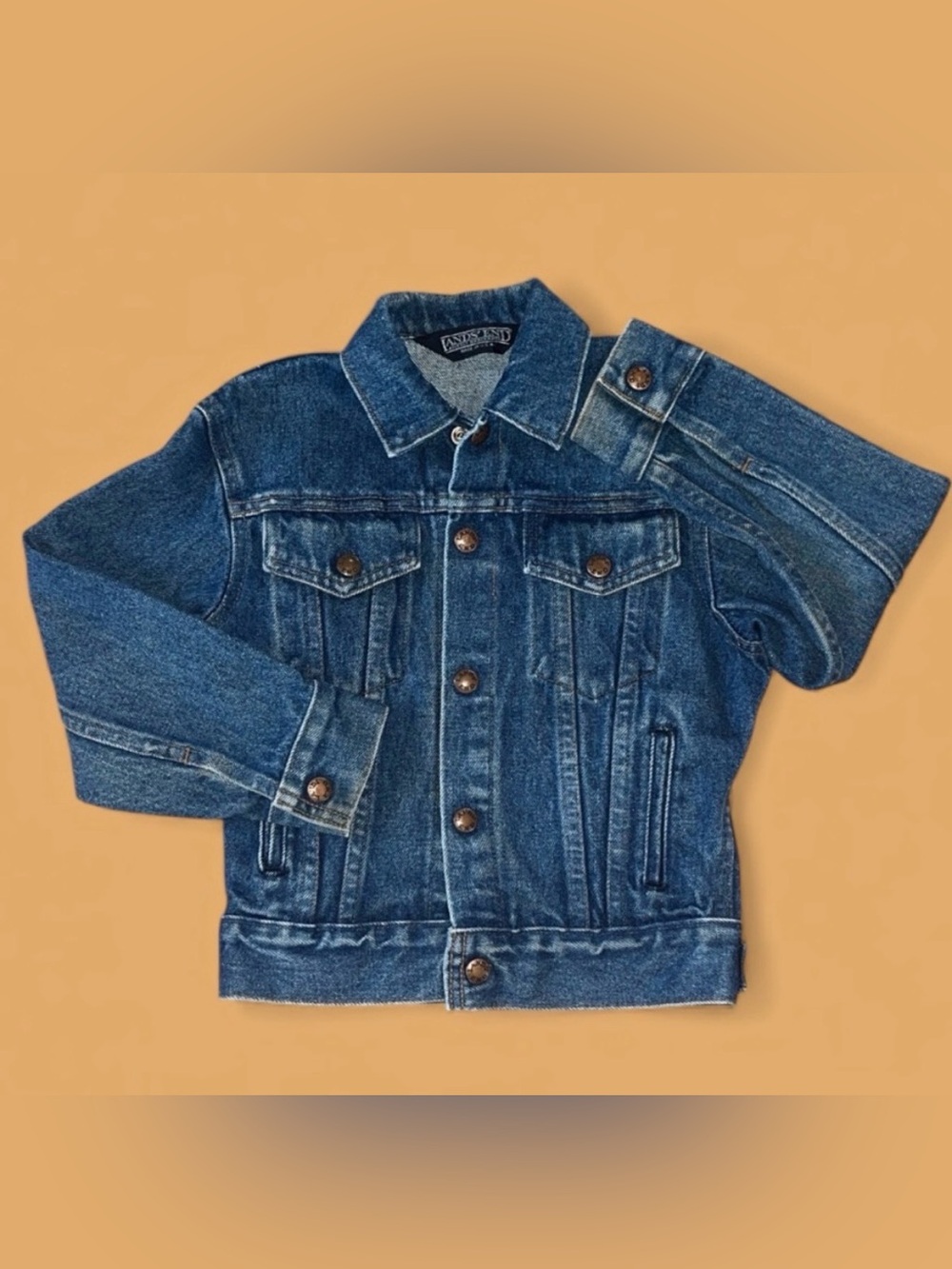 Lands End Denim button jacket with collar - Kids M (approximately size 8)